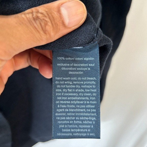 Tommy Hilfiger Women's Navy Blue Gold Studded Knit V-Neck Sweater Size Small - Picture 8 of 8